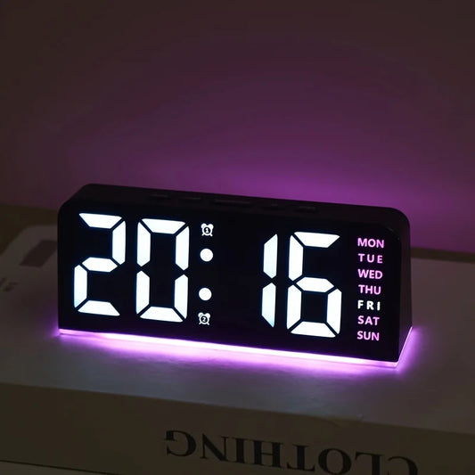 Reloj Despertador Digital LED con Luz Nocturna y Sensor de Temperatura